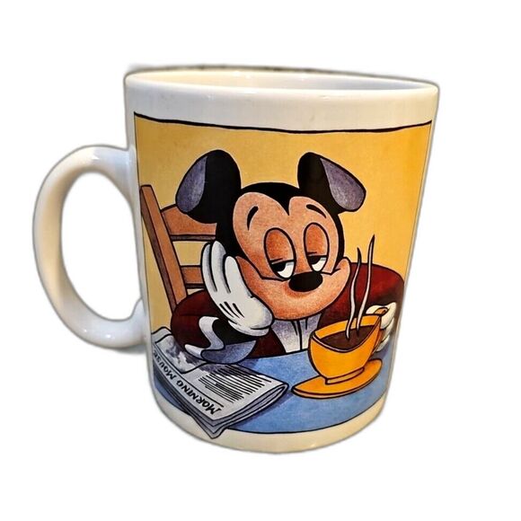 Disney Other - Disney Mickey Mouse MORNING MICKEY Newspaper Coffee Mug Huge 32 Oz